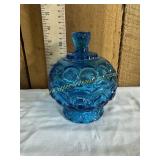 Moon and stars blue covered candy dish