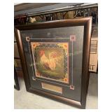 Framed rooster print