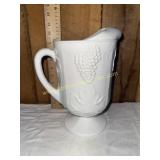 Milk glass harvest grape pitcher