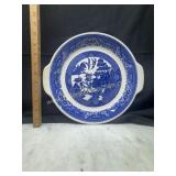 Blue willow platter some Chips on the back