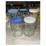 Group of golden harvest canister jars