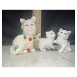 Lenox Christmas cat figurine and pair of Homco