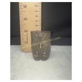 Brass owl paperweight