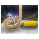 Corn on the cob butter saver, cob trays, holders