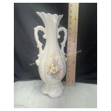 Vintage double handle floral vase