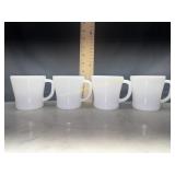 4 reversal glass milk glass mugs
