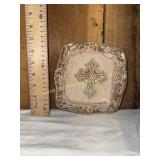 Grace pottery cross dish by Etta B pottery