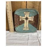 Etta b pottery dish turquoise and brown with