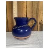 Himark blue glaze terracotta pitcher