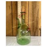 Vintage green Italian hand blown wine decanter