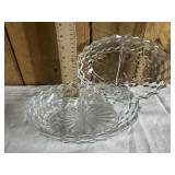 2 fostoria American cubist divided dishes