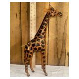 Leather wrapped giraffe statue