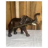 Leather wrapped elephant statue