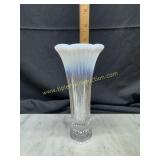 Fenton white opalescent ribbed vase with