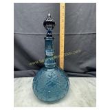 Tiara glass colonial blue decanter