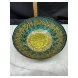 Turkish green and gold decorative bowl