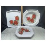 Vintage 70s Chyna Plate hard plastic Christmas