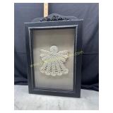 Crochet angel in shadow box