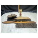 Vintage shoe shine and shaving brushes