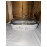 Corningware shadow iris baking dish with lid