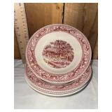 4 Royal ironstone memory lane red and white bowls