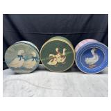 3 Vintage 1980s goose tins whimsical cottage core