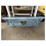 Vintage 1980s country blue heart wall shelf