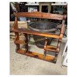 Rustic pine whatnot shelf
