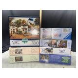 Group of jigsaw puzzles
