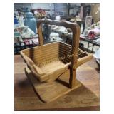 Vintage collapsible wooden basket
