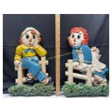 1977 raggedy Ann and Andy wall plaques