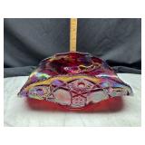 LE Smith ruby carnival folded banana bowl