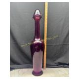 Vintage Spain purple hand blown tall genie bottle