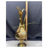 Vintage Czech bohemian hand decorated gilded ewer