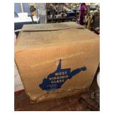 West Virginia glass punchbowl set in box