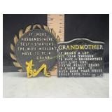 Vintage cast aluminum novelty home signs