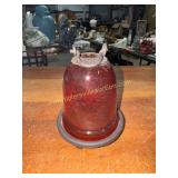 Tea light with red globe