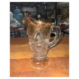 EAPG bullseye and fan small pitcher with gold top