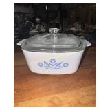 Corningware blue flower basking dish with lid