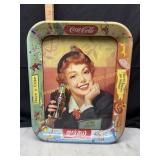 Menu girl Coca-Cola metal tray