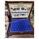 Wooden coin case for Kennedy half dollars- empty