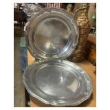 2 pewter plate chargers
