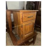Oak nightstand with storage