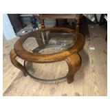 Round glass top cocktail table