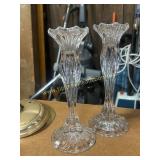 Pair of crystal candle sticks