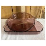 Pyrex cranberry baking dishes