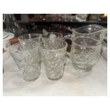 EAPG small pitcher and 4 glasses