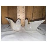 Set of vintage onyx carved lovebirds