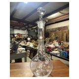 Romania etched crystal decanter