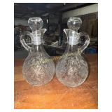 Pair of princess house fantasia crystal cruets